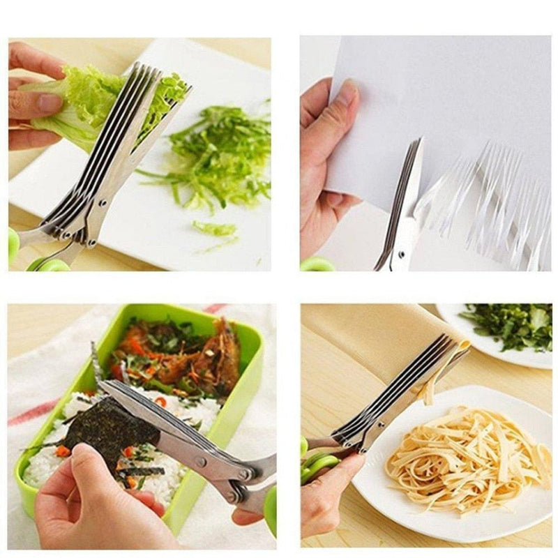 【LAST DAY SALE】5 Blade Kitchen Salad Scissors
