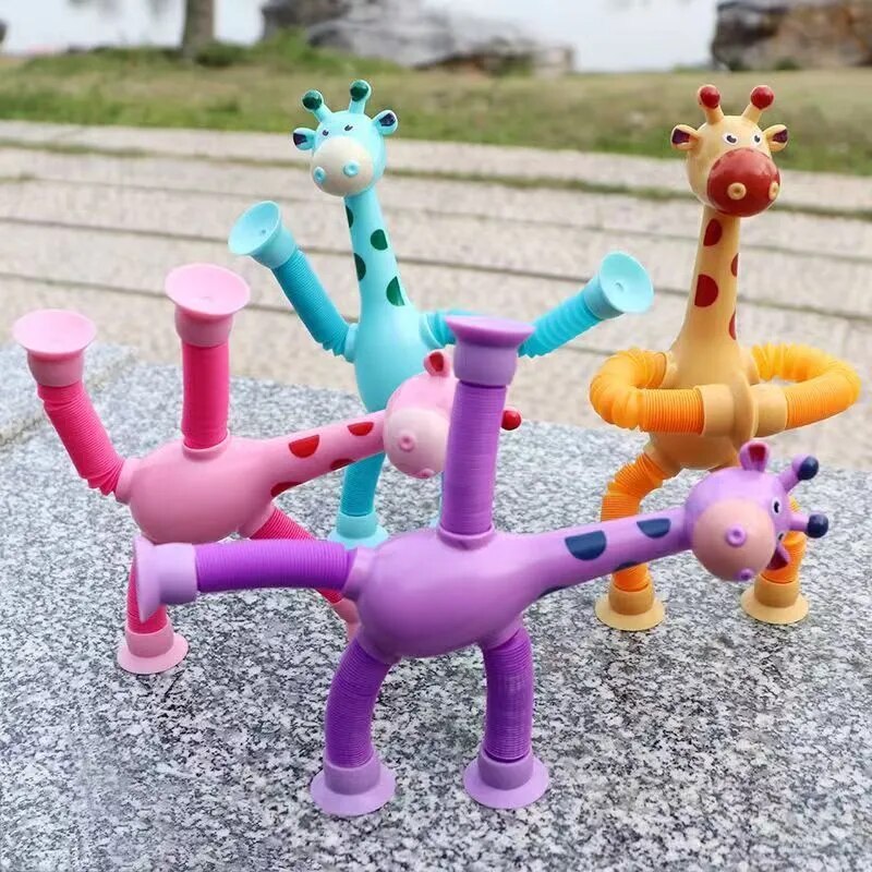【LAST DAY SALE】Telescopic suction cup giraffe toy