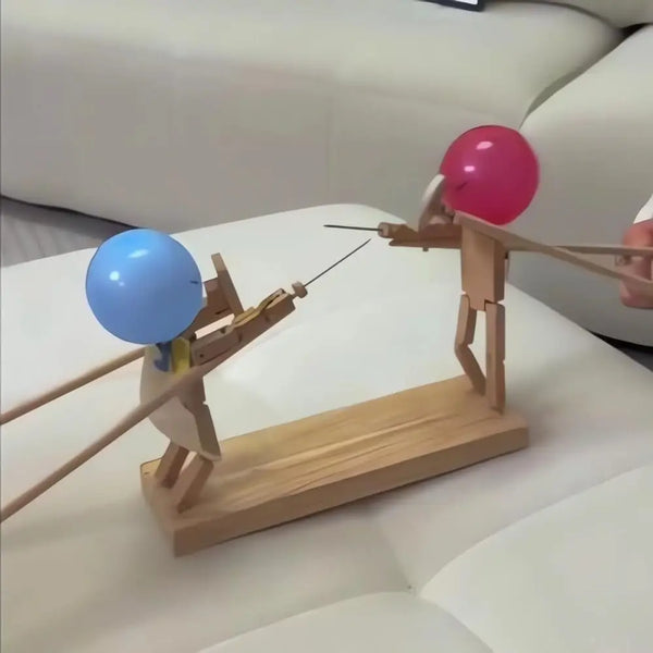 【LAST DAY SALE】Wooden fencing puppets game