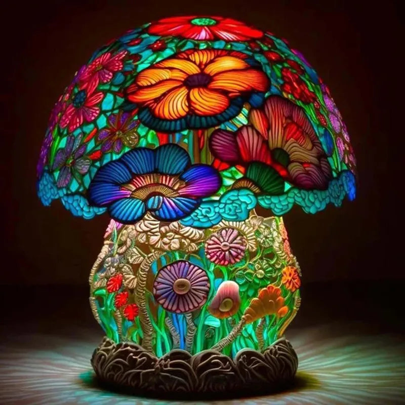 【LAST DAY SALE】Stained Glass Plant Series Table Lamp