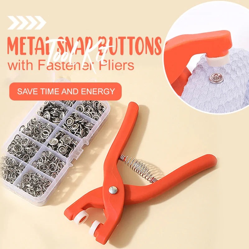 【LAST DAY SALE】Metal Snap Buttons with Fastener Pliers Tool Kit