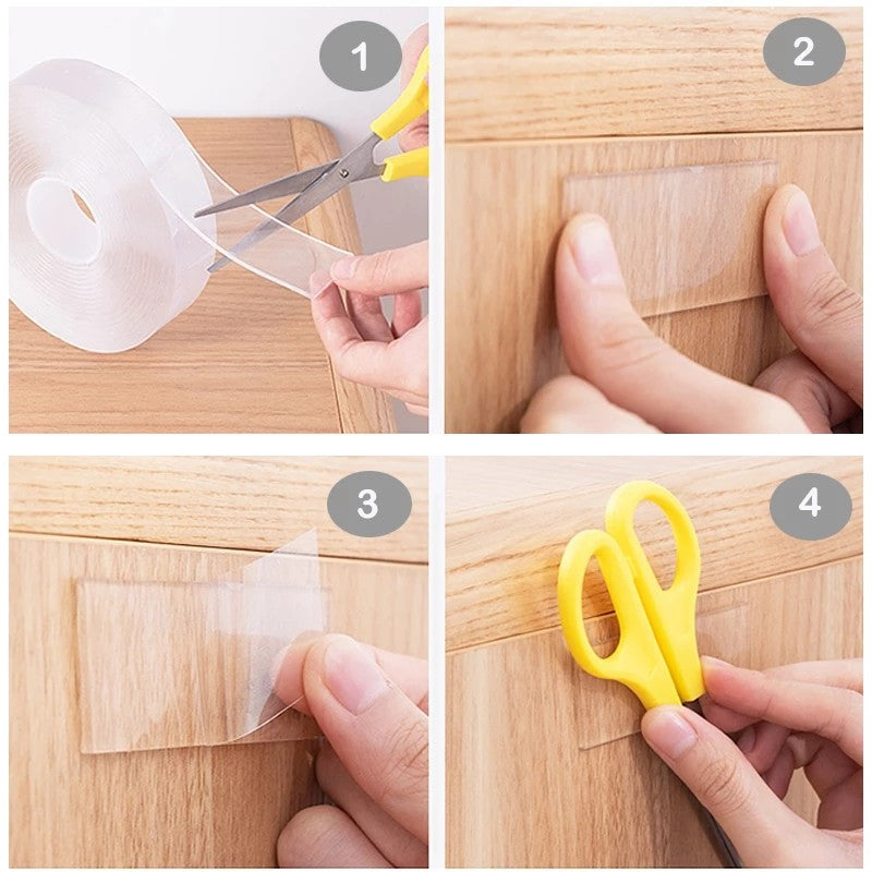 【LAST DAY SALE】Transparent Magic Nano Tape Double Sided Grip Reusable Home Tape Traceless Glue