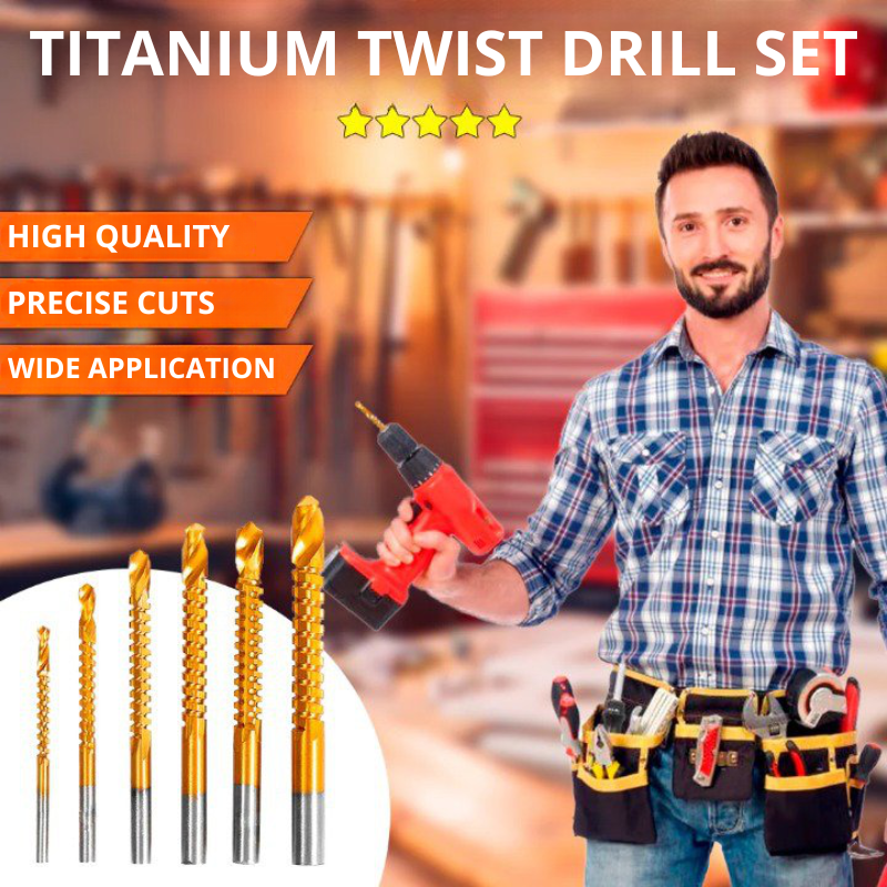 【LAST DAY SALE】Titanium Twist Drill set (5 pcs)